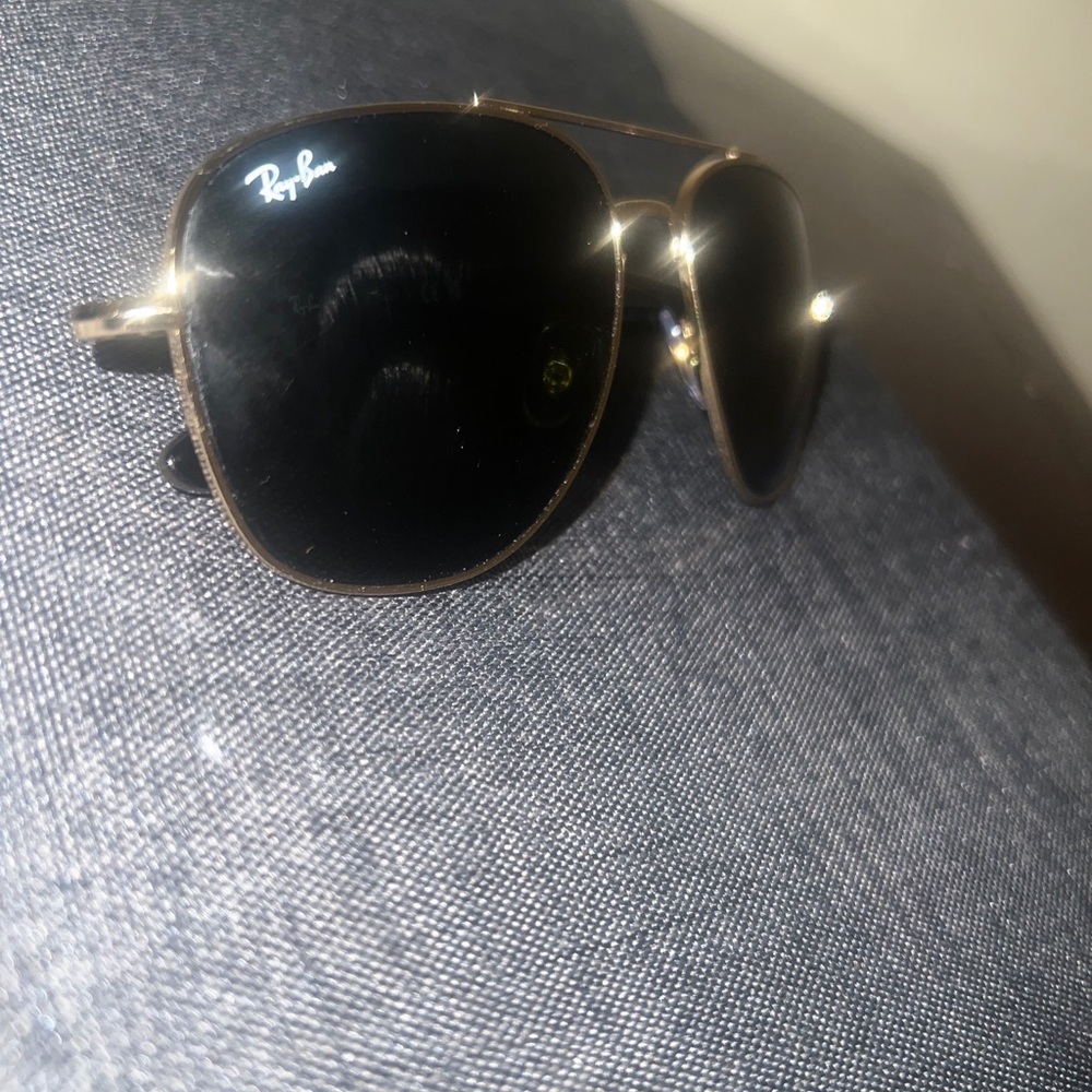 Ray Ban RB 3683 001/58 Havana Gold Frame Green Glass Polarized Lens Sunglasses